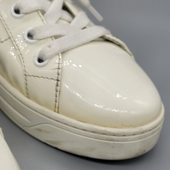 Prada White Patent Leather Sneakers - Picture 12 of 17